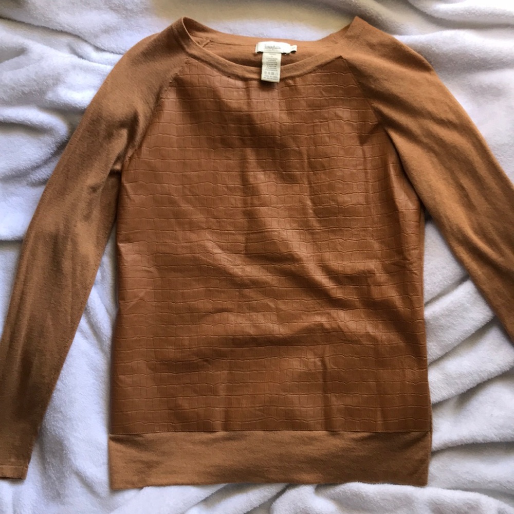 Brown Leather NEIMAN MARCUS Sweater